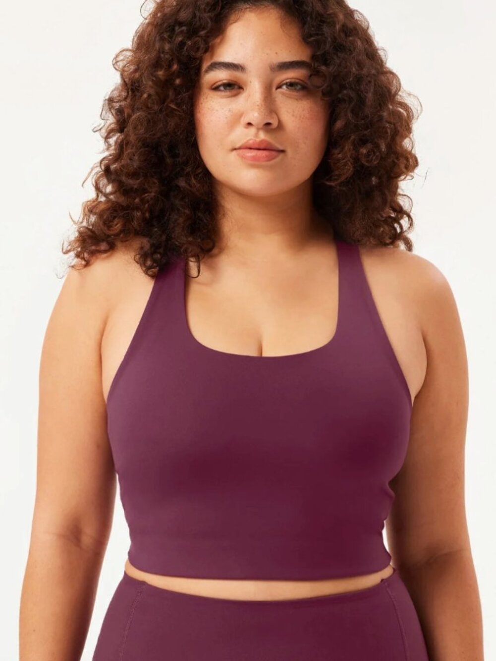 Girlfriend Collective Paloma Racerback Sports Bra Plum Size Medium
